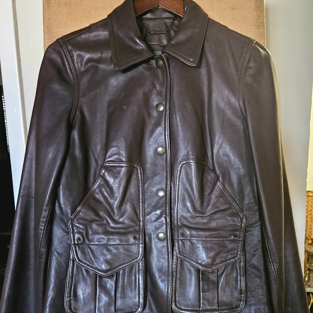 Dark Brown Ralph Lauren leather Jacket/blazer